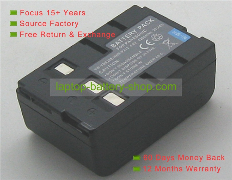 Panasonic VW-VBS10, NV-A3 4.8V 4000mAh replacement batteries - Click Image to Close