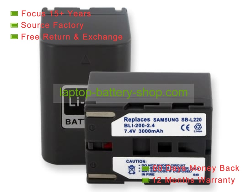 Samsung SB-L70A 7.4V 3000mAh replacement batteries - Click Image to Close