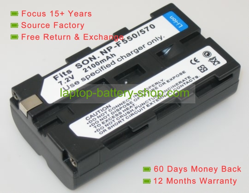 Sony NP-F550, NP-F330 7.2V 1850mAh replacement batteries - Click Image to Close