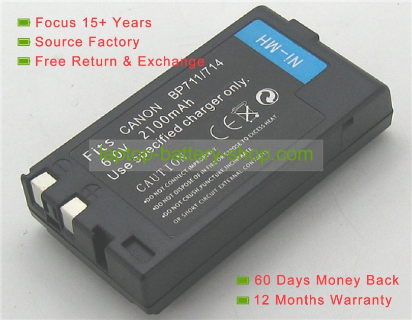 Canon BP-711, BP-E77 6V 2100mAh replacement batteries - Click Image to Close