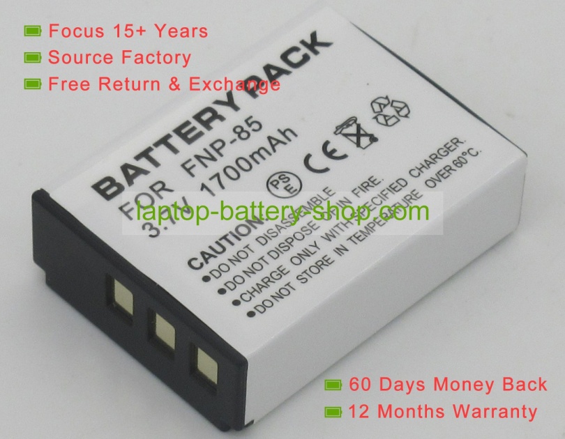 Sony NP-85, CB-170 3.7V 1700mAh replacement batteries - Click Image to Close