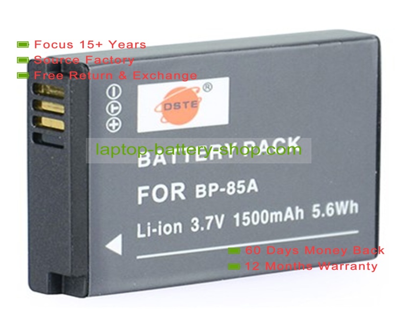 Samsung BP85A, SLB-85A 3.7V 850mAh replacement batteries - Click Image to Close