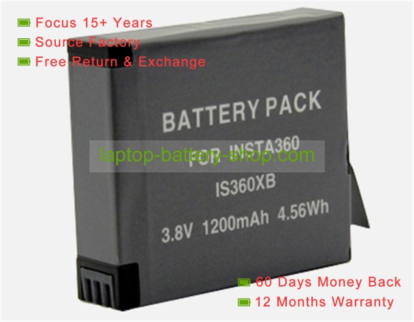 Insta360 IS360XB 3.8V 1200mAh replacement batteries - Click Image to Close