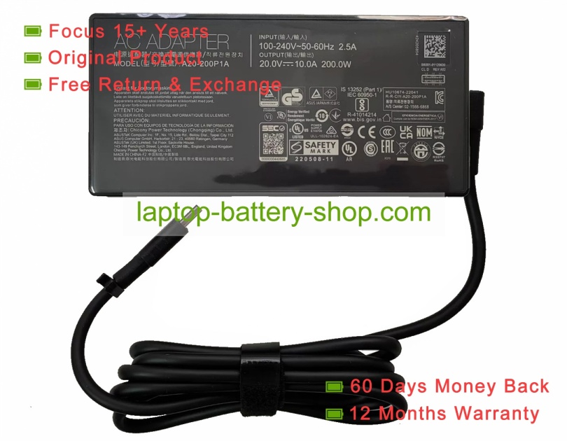 Asus ADP-200EB B, A20-200P1A 20V 10A original adapters - Click Image to Close