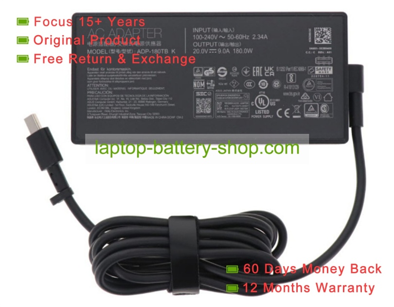 Asus ADP-180TB K, A22-180P1A 20V 9A original adapters - Click Image to Close