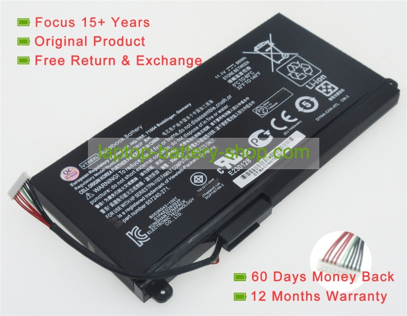 Hp HSTNN-DB3F, 657240-271 11.1V 8200mAh replacement batteries - Click Image to Close