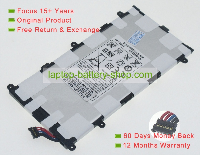 Samsung SP4960C3A, SP4960C3B 3.7V 4000mAh replacement batteries - Click Image to Close