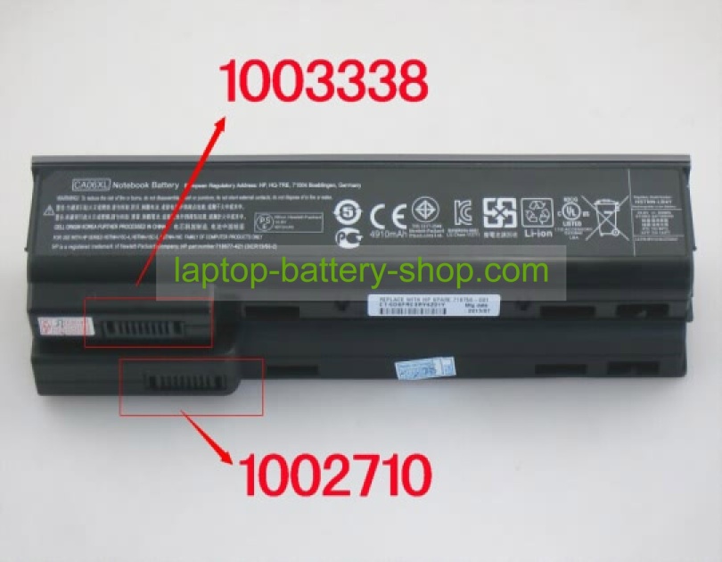 Hp HSTNN-DB4Y, CA09 11.1V 4910mAh replacement batteries - Click Image to Close