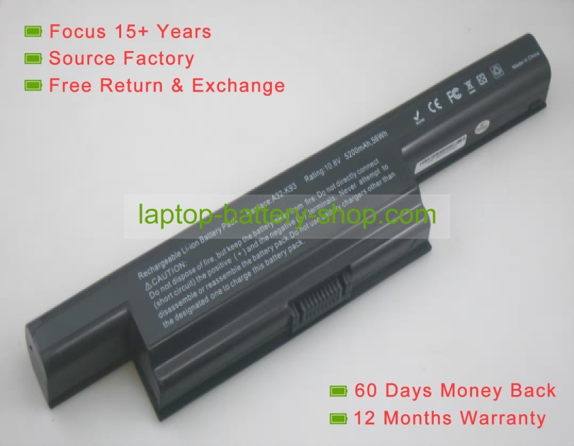 Asus A41-K93 10.8V 4400mAh replacement batteries - Click Image to Close