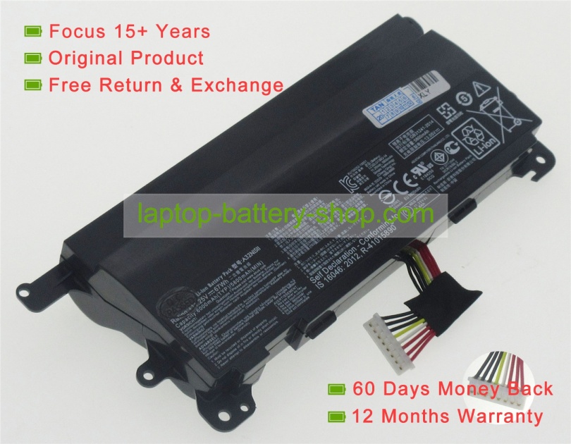 Asus A32N1511, 0B110-00370000 11.25V 6000mAh replacement batteries - Click Image to Close