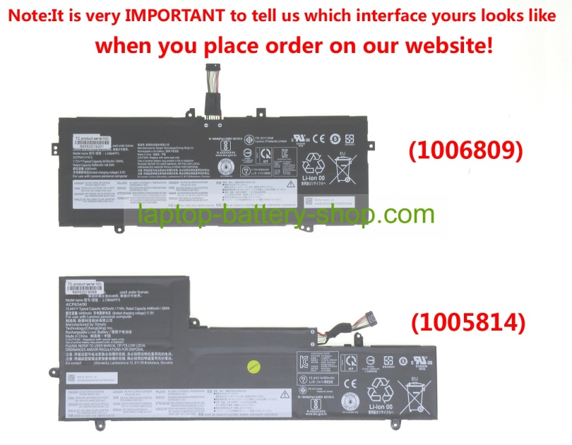 Lenovo L19M4PF5, SB10W65279 15.44V 4625mAh original batteries - Click Image to Close