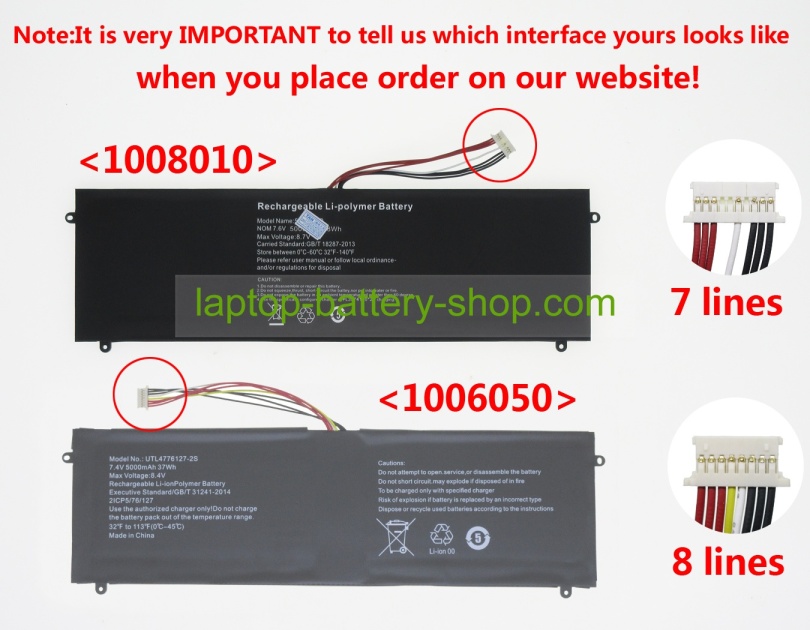 Jumper HW-3487265, 5080270P 7.6V 5000mAh original batteries - Click Image to Close