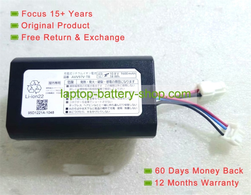 Panasonic AVV97V-TB 10.8V 1600mAh original batteries - Click Image to Close