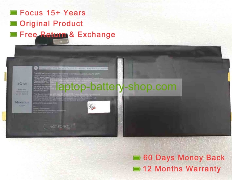 Dell Maximus 7.6V 6710mAh original batteries - Click Image to Close