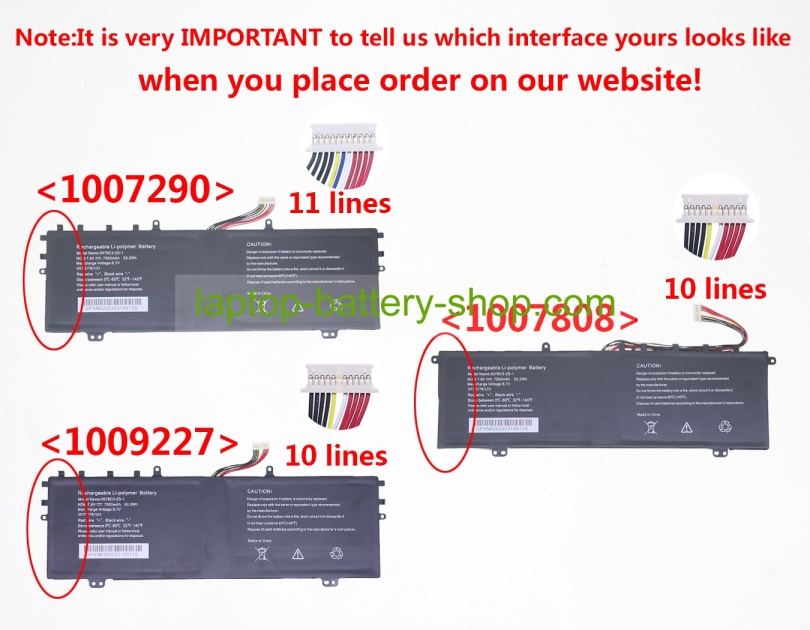 Rtdpart UTL-5176127-2S 7.6V 7000mAh original batteries - Click Image to Close