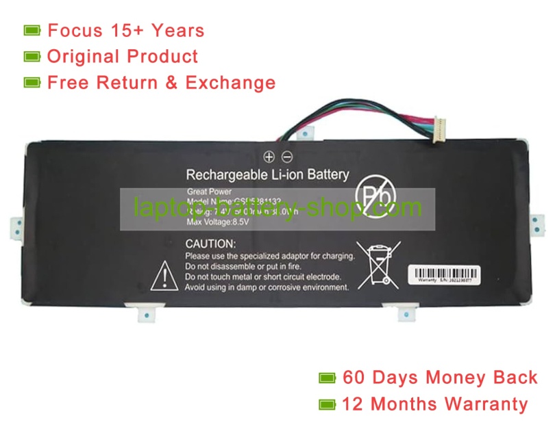 Rtdpart GSP5281132 7.4V 5000mAh original batteries - Click Image to Close