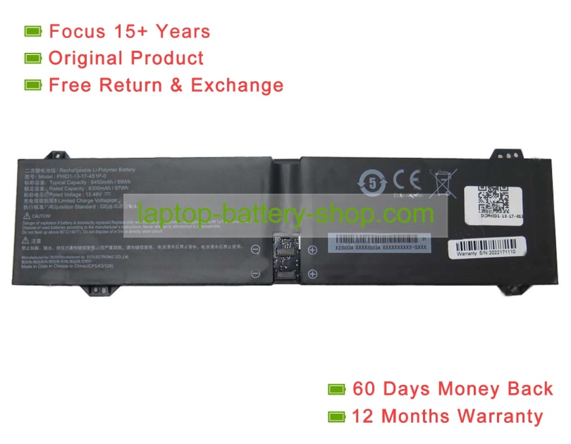 Rtdpart PHID1-13-17-4S1P-0 15.48V 6450mAh original batteries - Click Image to Close