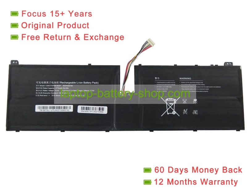 Rtdpart 3843144, U3843144PHV-4S1P 15.4V 3770mAh original batteries - Click Image to Close