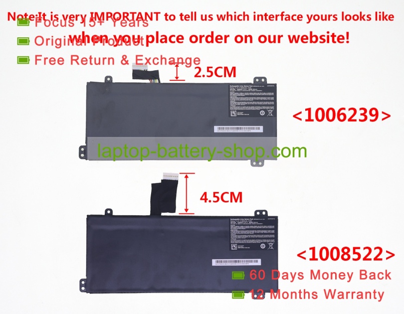 Medion A31-M15, 0B23-01Q9000M 11.4V 3740mAh original batteries - Click Image to Close