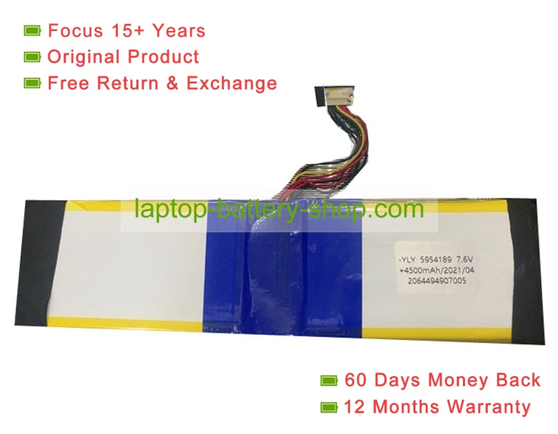 Rtdpart YLY 5954189, 5954189 7.6V 4500mAh original batteries - Click Image to Close