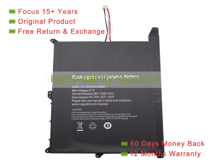 Rtdpart 43166169P, 43166169 7.6V 5000mAh original batteries - Click Image to Close