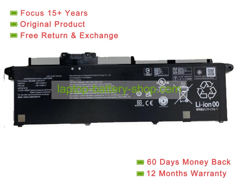 Lenovo SB11H56312, L23D4P72 15.44V 5421mAh original batteries - Click Image to Close