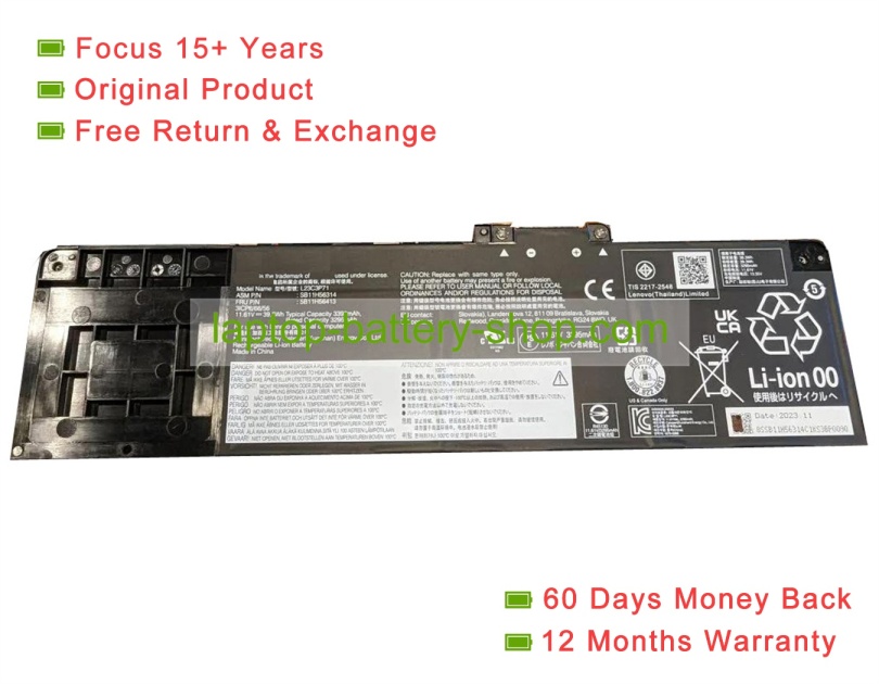 Lenovo SB11H56314, L23C3P71 11.61V 3298mAh original batteries - Click Image to Close