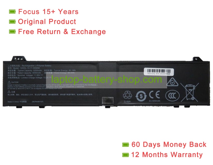 Rtdpart GXIDL-13-17-3S5050 11.55V 5050mAh original batteries - Click Image to Close