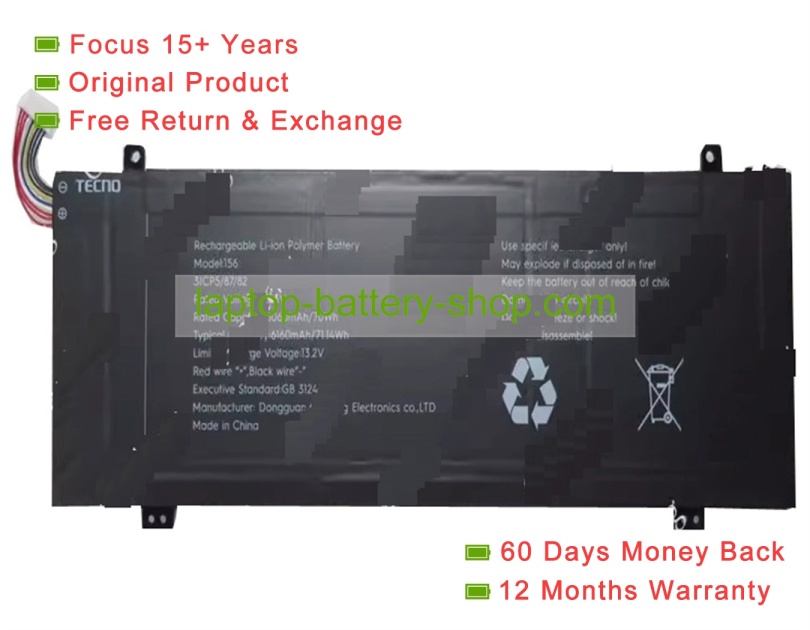 Rtdpart GF156, 156 11.55V 6160mAh original batteries - Click Image to Close