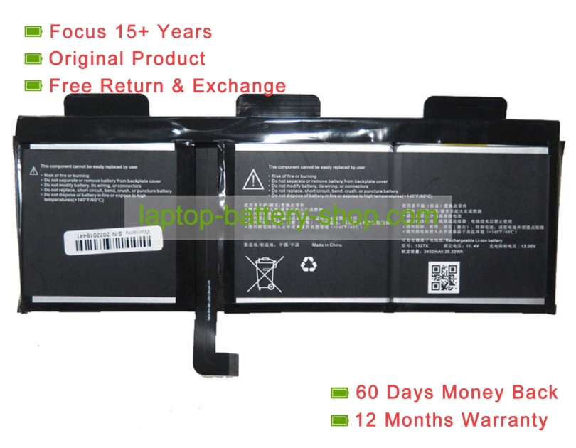 Rtdpart 1327X 11.4V 3450mAh original batteries - Click Image to Close