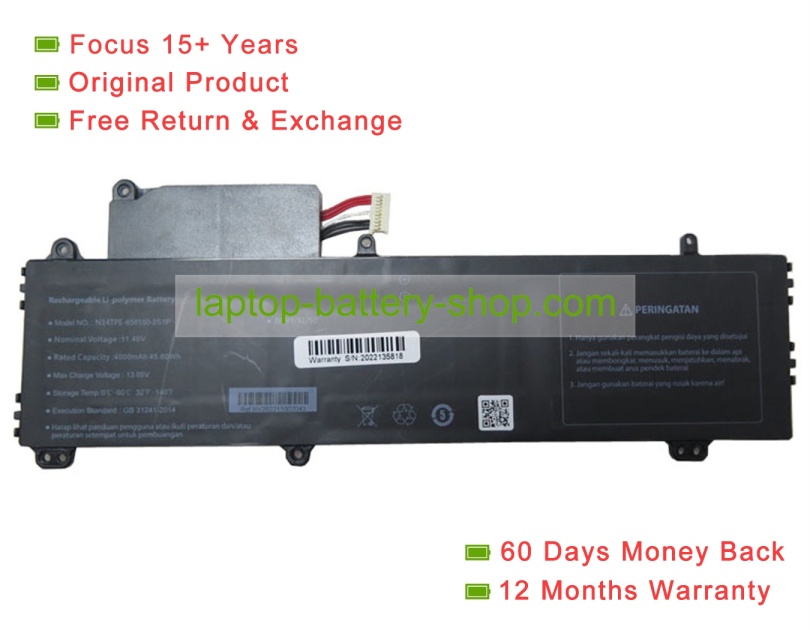 11.4V 4000mAh original batteries - Click Image to Close