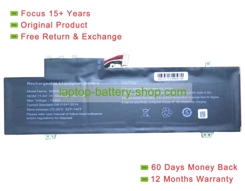 Rtdpart 649060-3S 11.4V 5500mAh original batteries - Click Image to Close