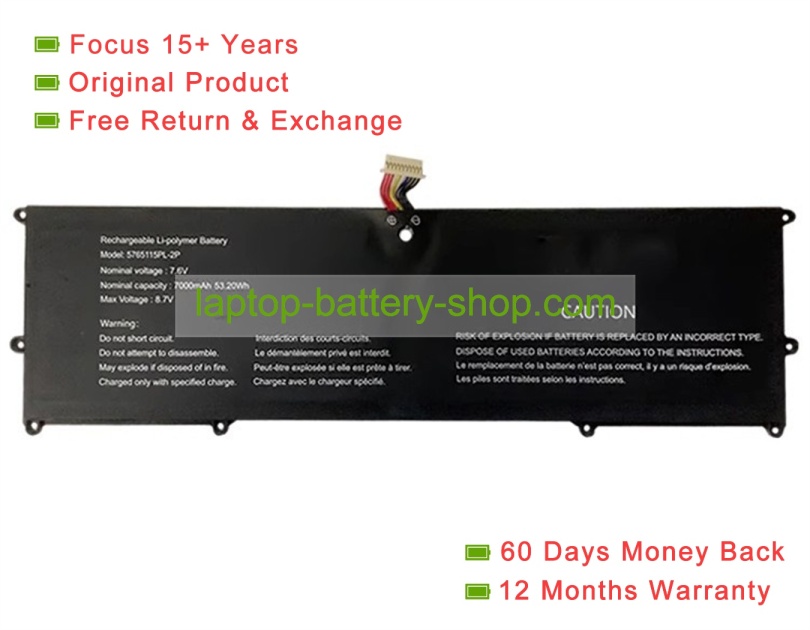 Other 5765115PL-2P 7.6V 7000mAh original batteries - Click Image to Close