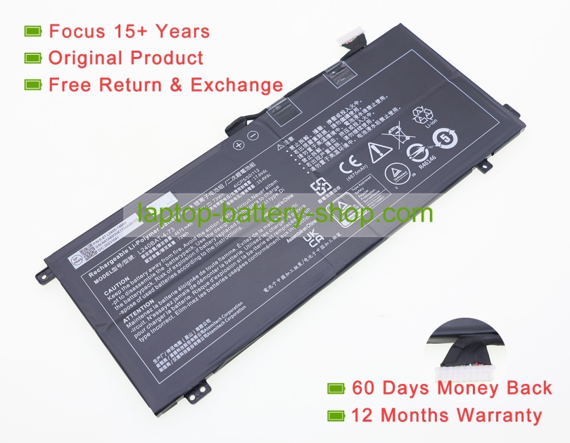 Clevo 6-87-L240S-74B00, L240BAT-4-73 15.4V 4675mAh original batteries - Click Image to Close