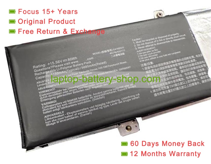 Asus 0B200-04560000, C41N2311 15.56V 5150mAh original batteries - Click Image to Close