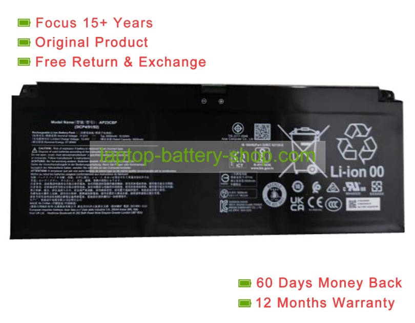 Acer AP23CBP 11.67V 5826mAh original batteries - Click Image to Close