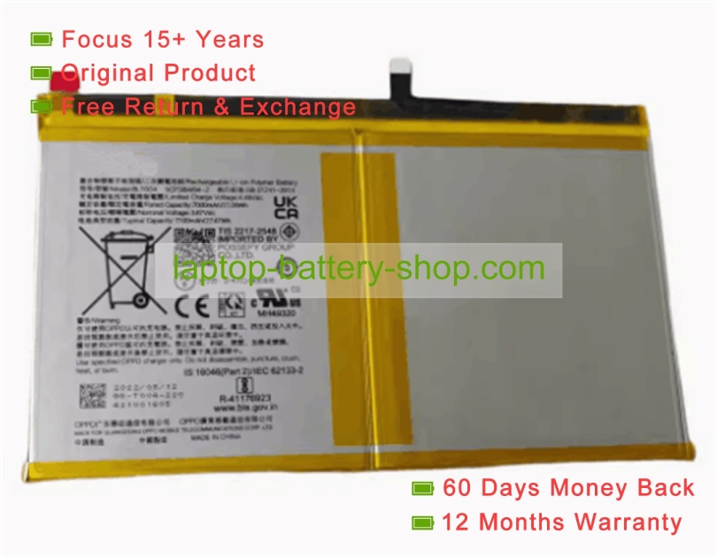 3.87V 7100mAh original batteries - Click Image to Close