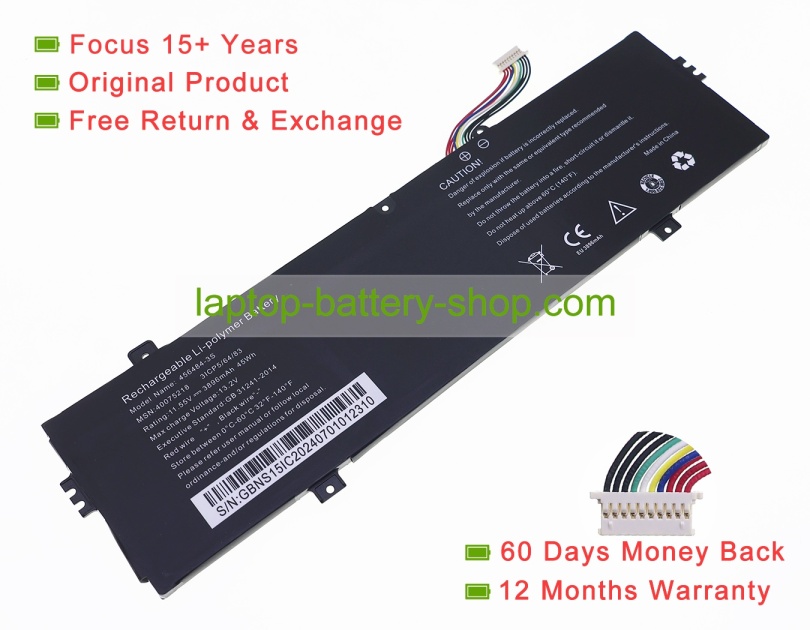 Other 40075218, 456484-3S 11.55V 3896mAh original batteries - Click Image to Close