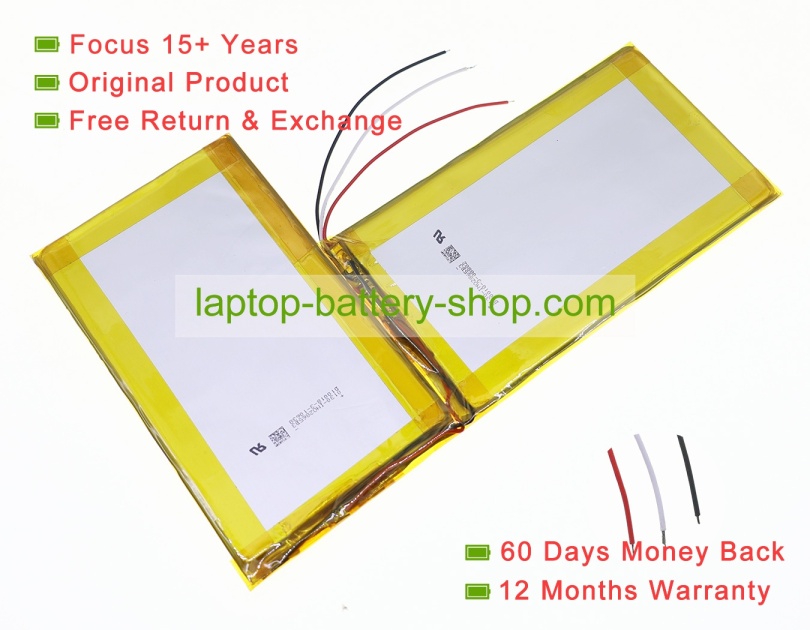 Rtdpart U2766122PV-2P, 2766122 3.8V 6000mAh original batteries - Click Image to Close