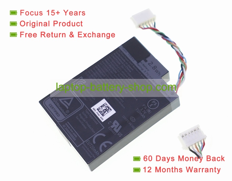 Dell Y0K94, K2MKJ 3.7V 720mAh original batteries - Click Image to Close